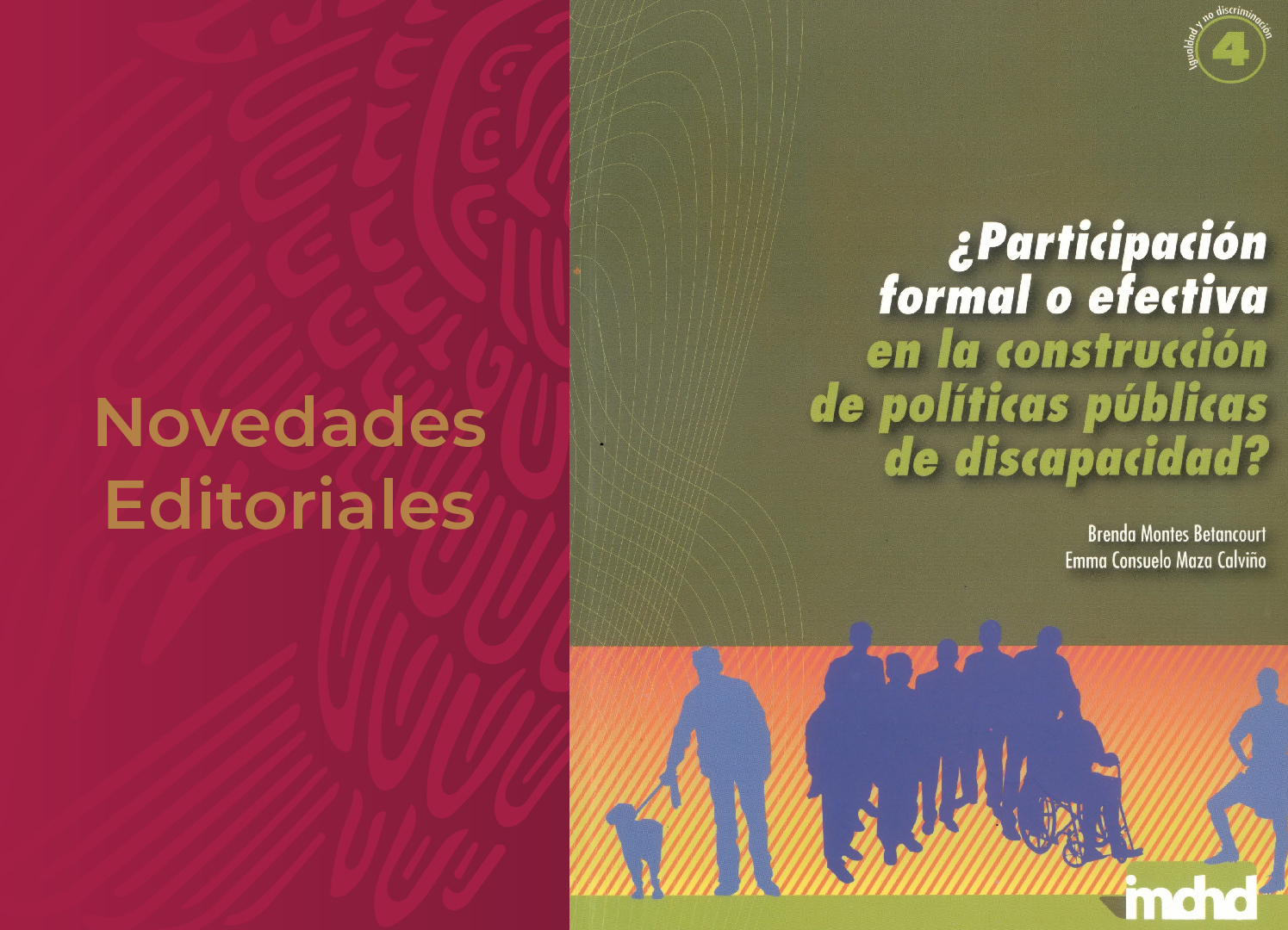 Banner novedades editoriales con fotografía del libro "¿Participación formal o efectiva en la construcción de políticas públicas de discapacidad?"