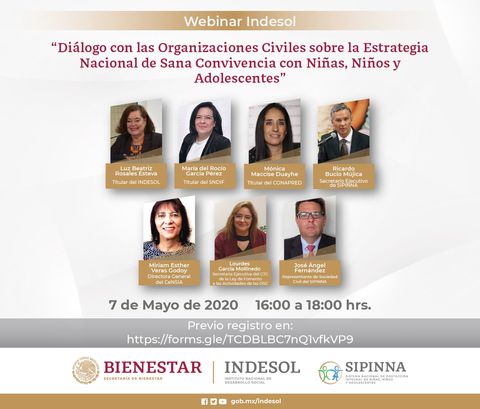 Banner Webinar Indesol: Diálogo con las Organizaciones Civiles sobre la Estrategia Nacional de Sana Convivencia con Niñas, Niños y Adolescentes.