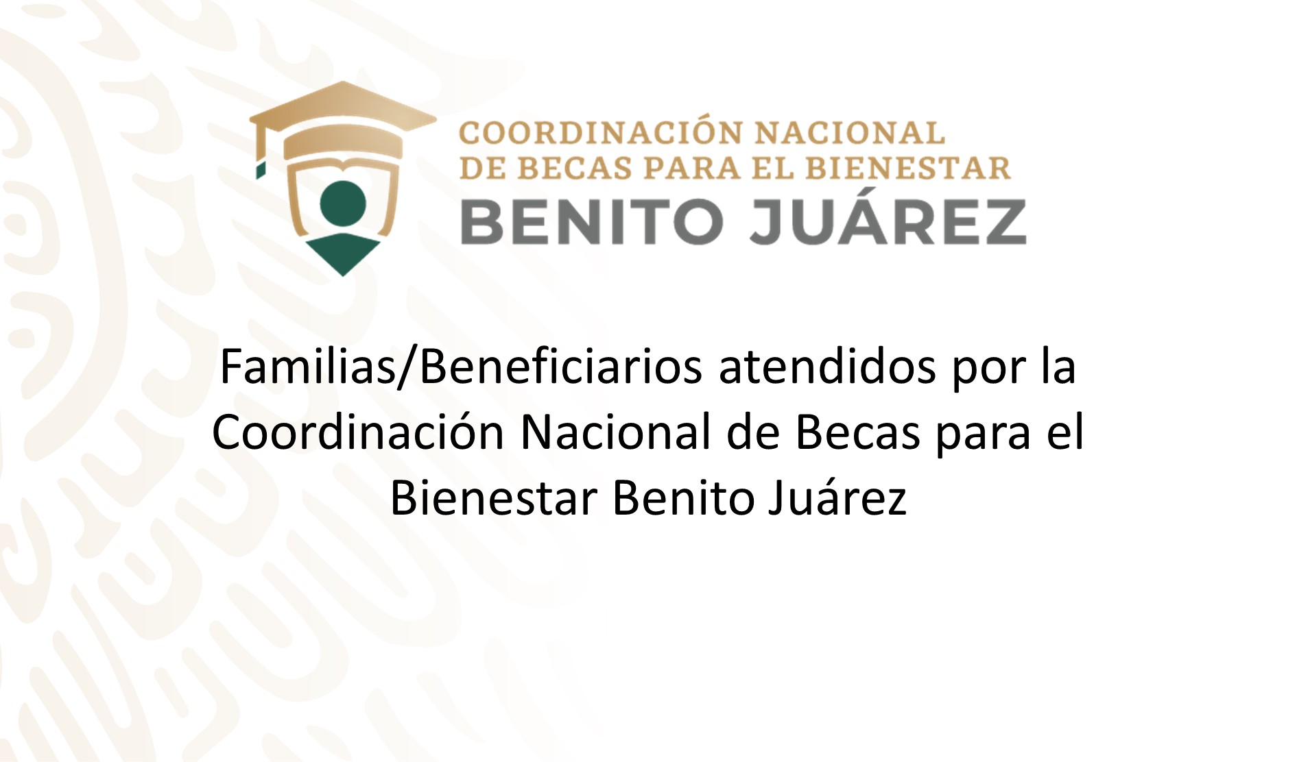 Imagen institucional con el título del documento "Familias/Beneficiarios atendidos por la CNBBBJ"