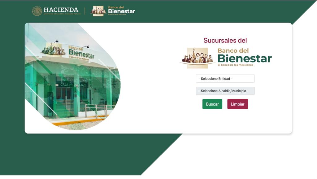 Banco del Bienestar 
https://directoriodesucursales.bancodelbienestar.gob.mx/