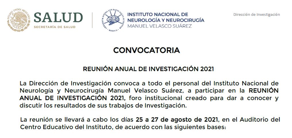 REUNIÓN ANUAL DE INVESTIGACIÓN 2021