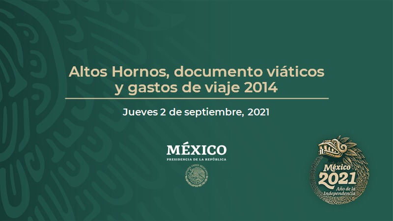 Altos Hornos, documento viáticos y gastos de viaje 2014