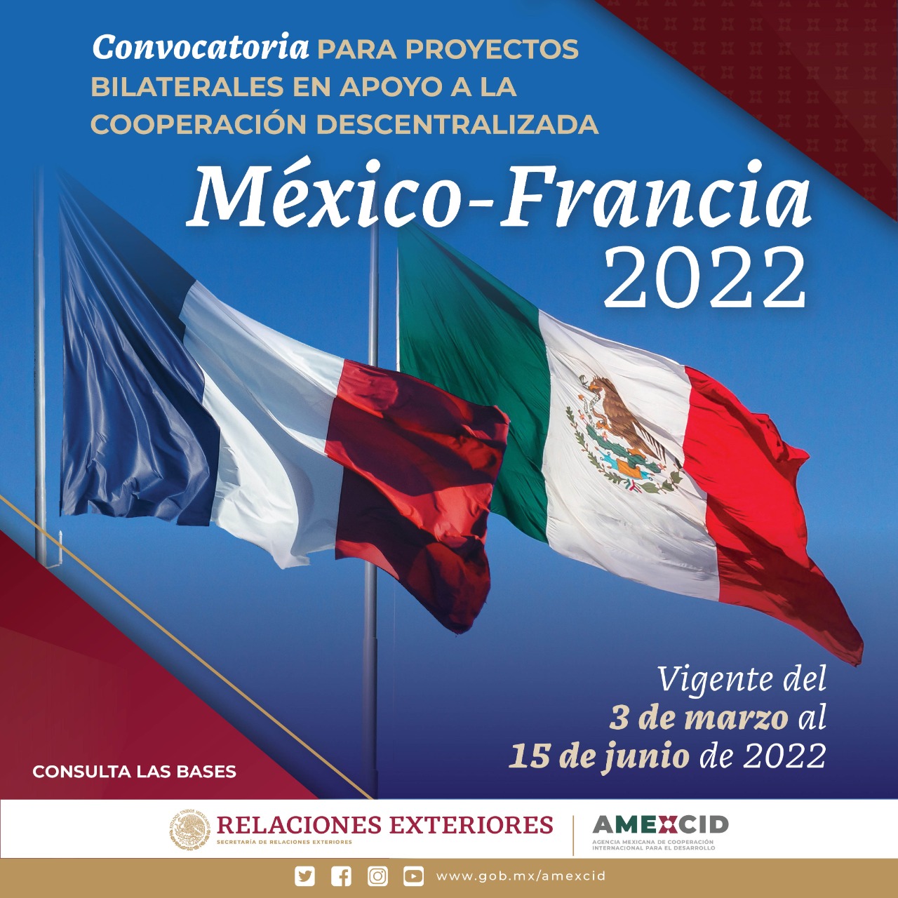  APERTURA DE LA CONVOCATORIA 2022 EN APOYO A LA COOPERACIÓN DESCENTRALIZADA MÉXICO-FRANCIA 
