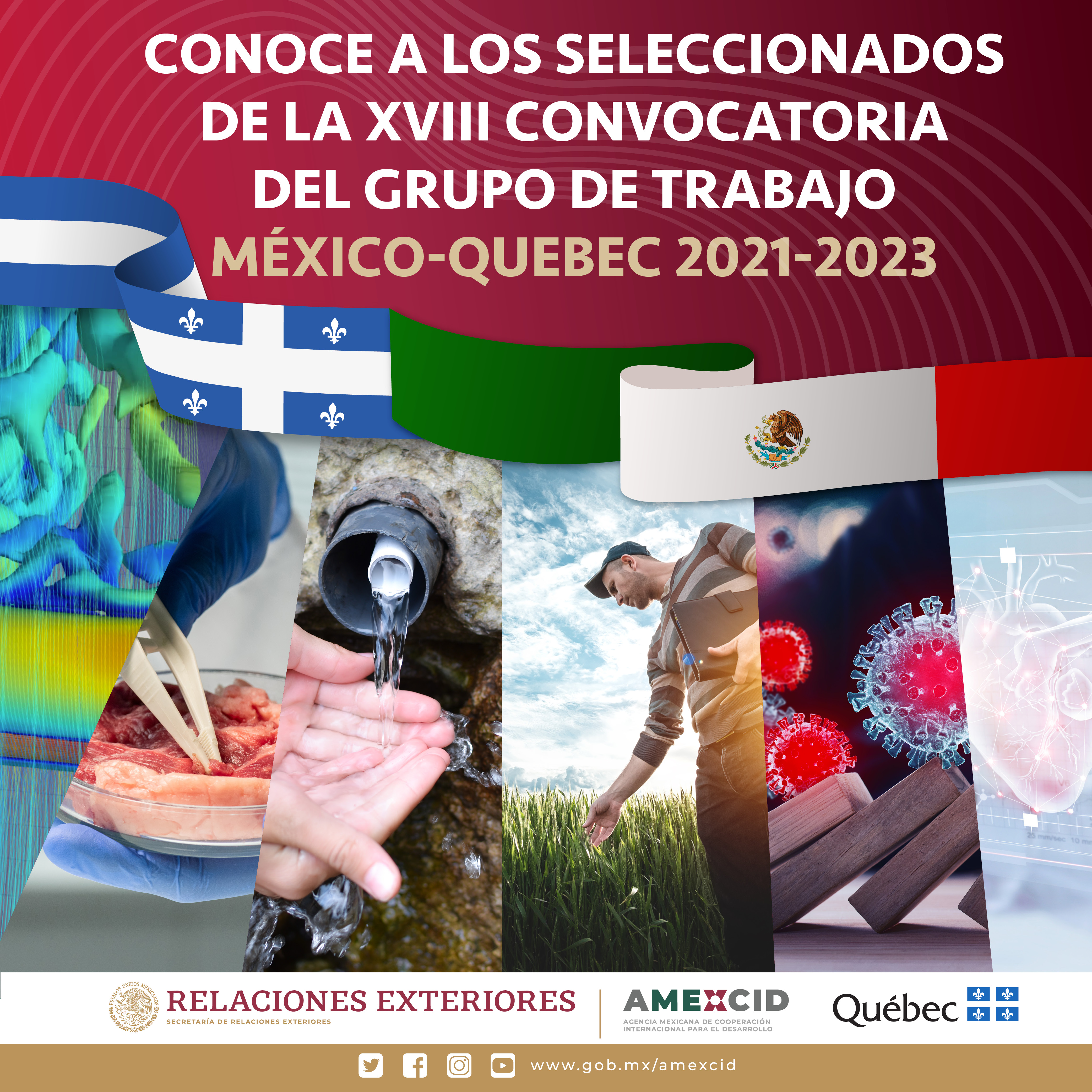 Se anuncian seleccionados de la XVIII Convocatoria del  Grupo de Trabajo México-Quebec