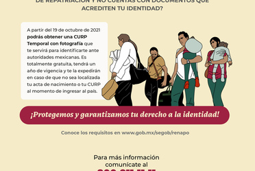 CURP temporal para personas mexicanas repatriadas