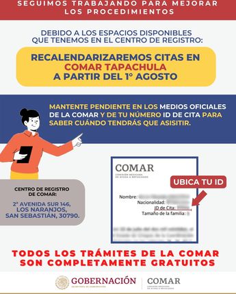 Si estás interesado en continuar tu procedimiento de persona refugiada en México, está atento porque adelantamos fechas en Tapachula