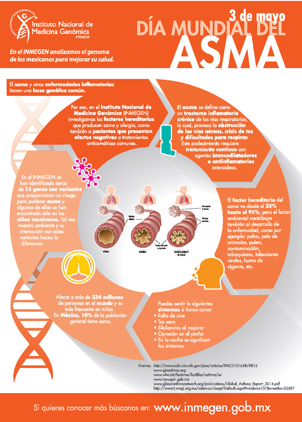 Infografía referente al Asma compartido por Medicina Genómica