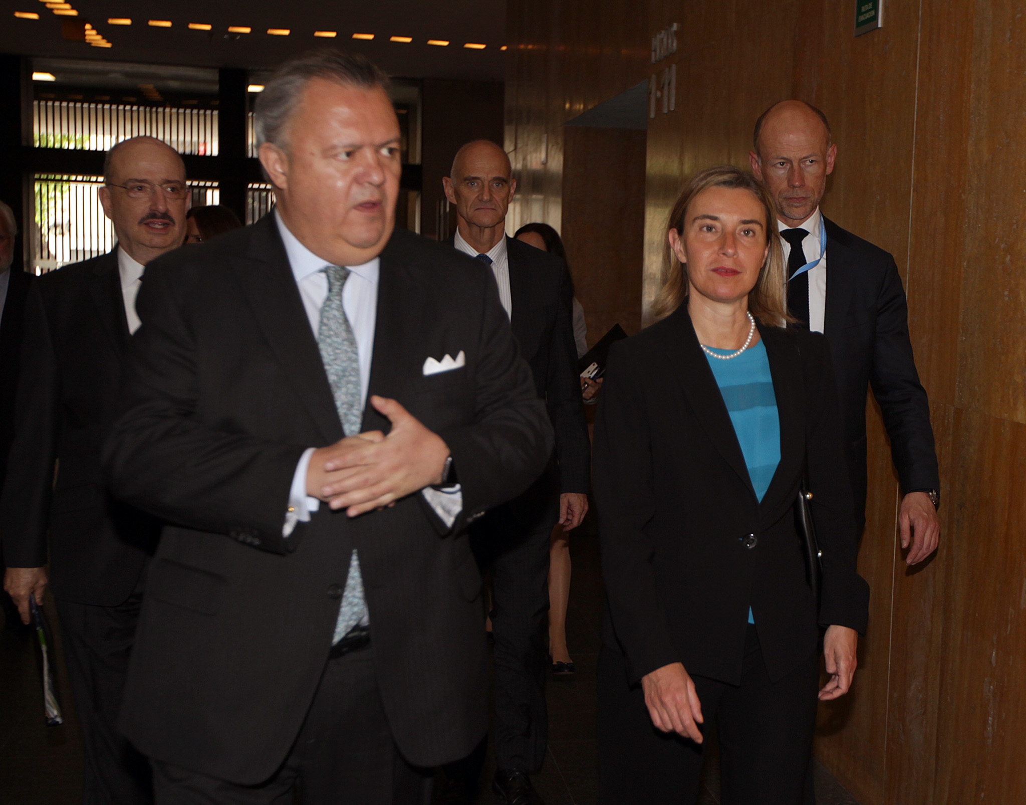 Llegada a la SRE de Federica Mogherini, Alta Representante de la Unión Europea para Asuntos Exteriores y Política de Seguridad. 