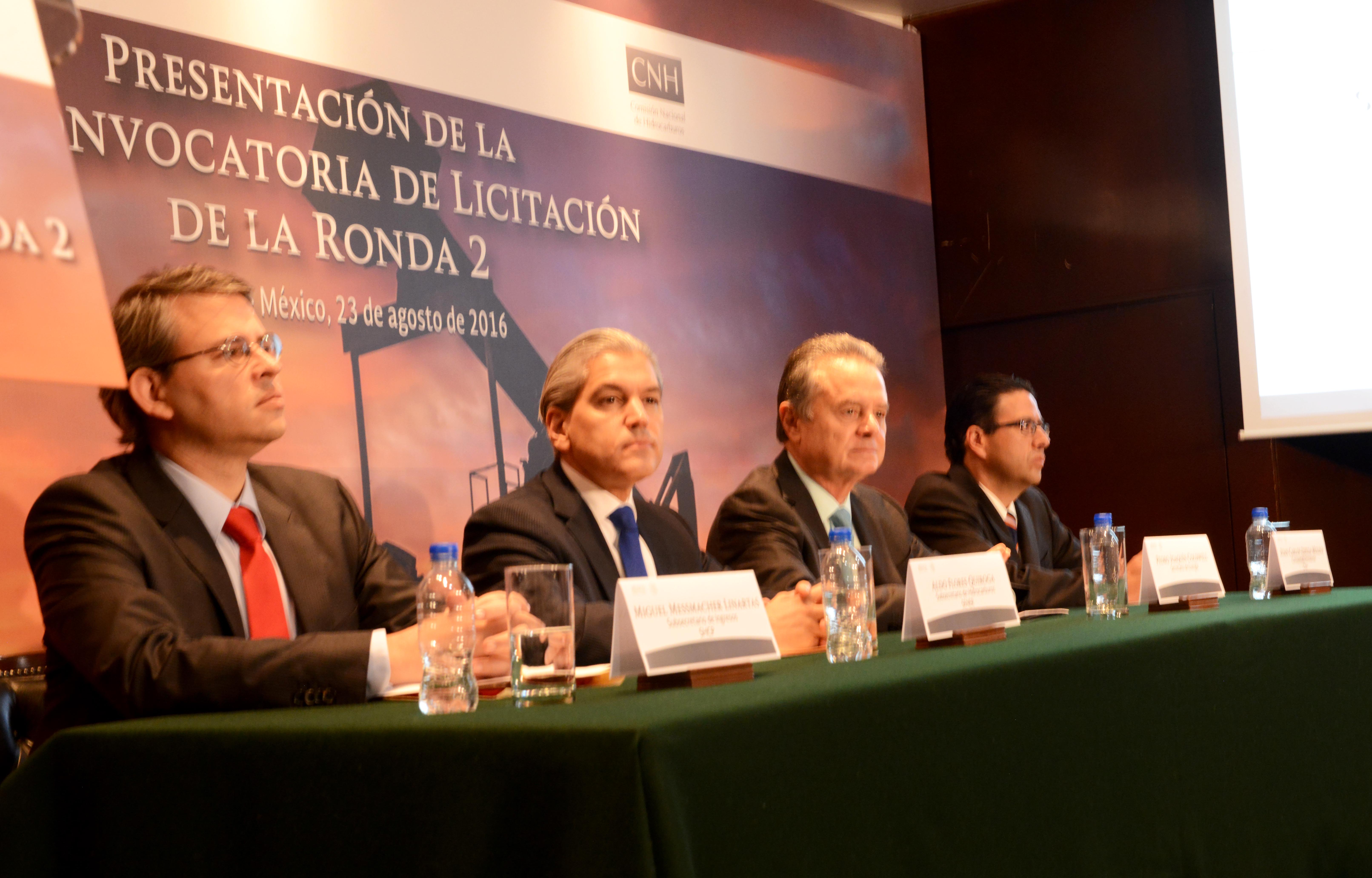 Las Secretarías de Energía, de Hacienda y Crédito Público, y la Comisión Nacional de Hidrocarburos llevaron a cabo la presentación de las Bases de Licitación y del Modelo de Contrato para la Segunda Convocatoria de la Ronda Dos.