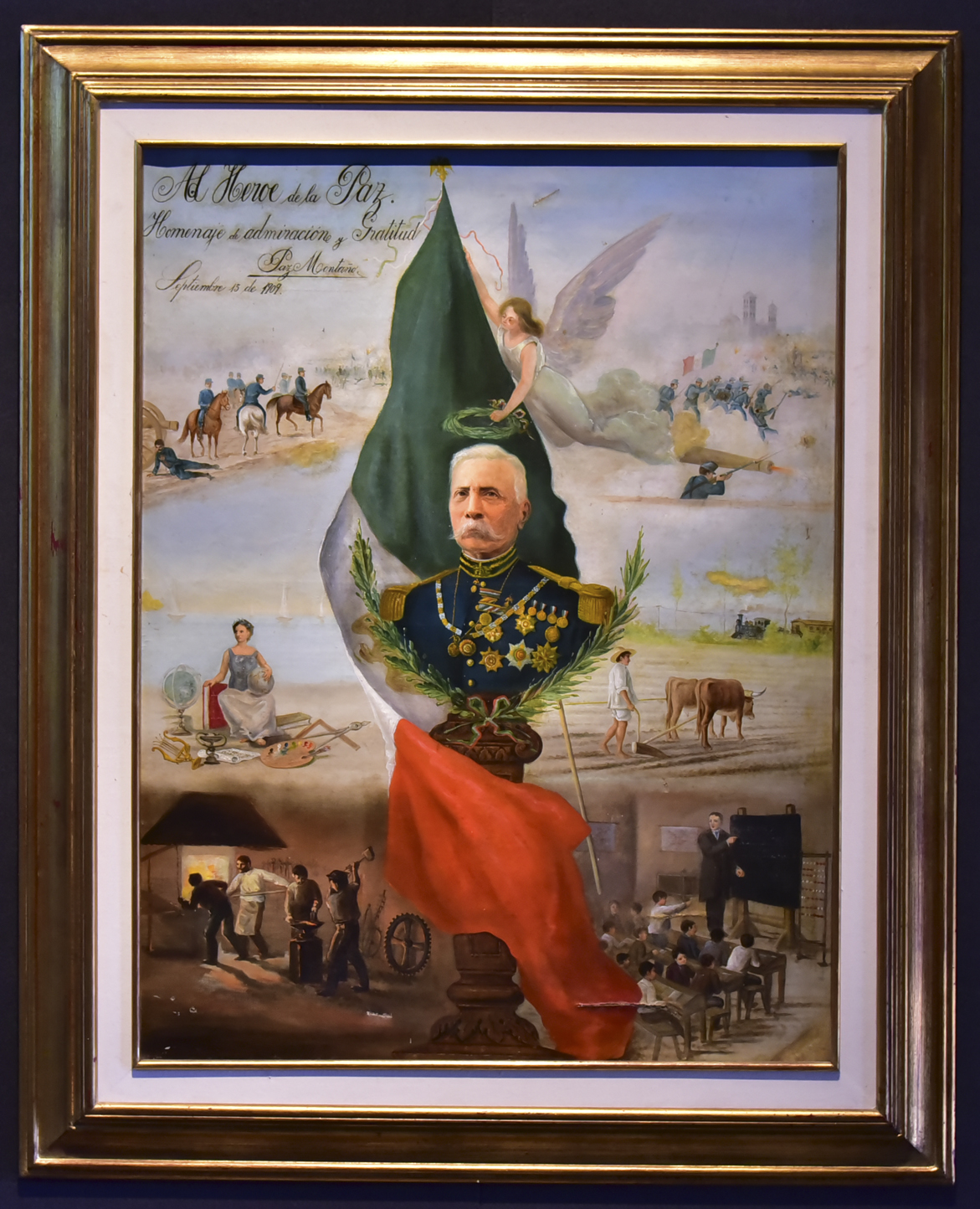 Al héroe de la Paz. Porfirio Díaz. Paz Montaño. 1909