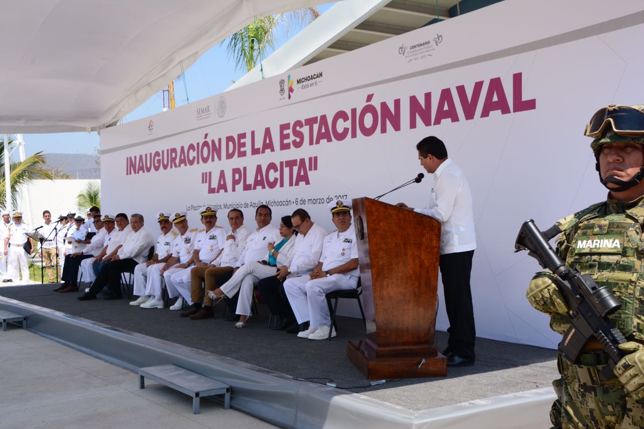Inauguración de la Estación Naval “La Placita”, en el Estado de Michoacán 