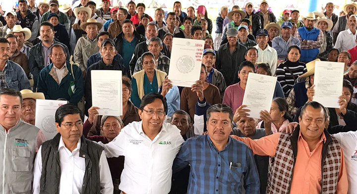 El Registro Agrario Nacional entregó 2,100 Certificados Parcelarios a comuneros de Santa Clara y Anexos.