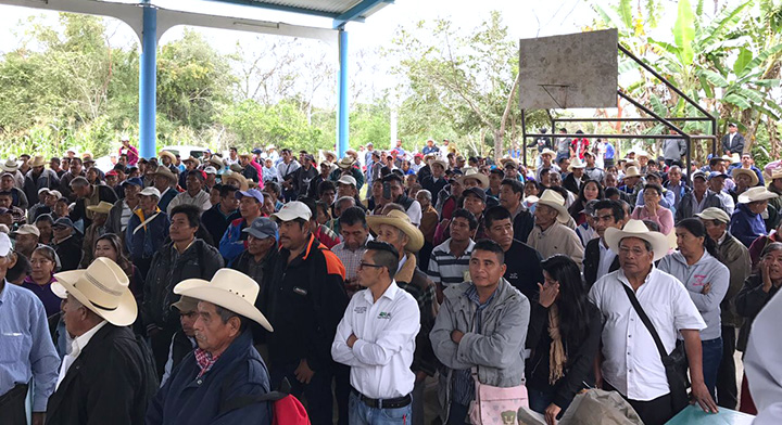 La reunión de comuneros de Santa Clara y Anexos fue en el Auditorio Municipal de Tantoyuca.