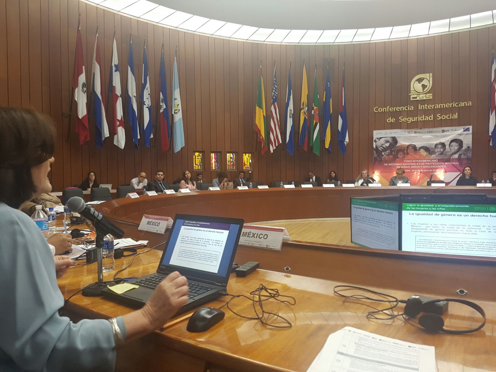 Pleno de las instituciones que participan en el Foro celebrado en Ciudad de México, el 24 y 25 abril 2017.