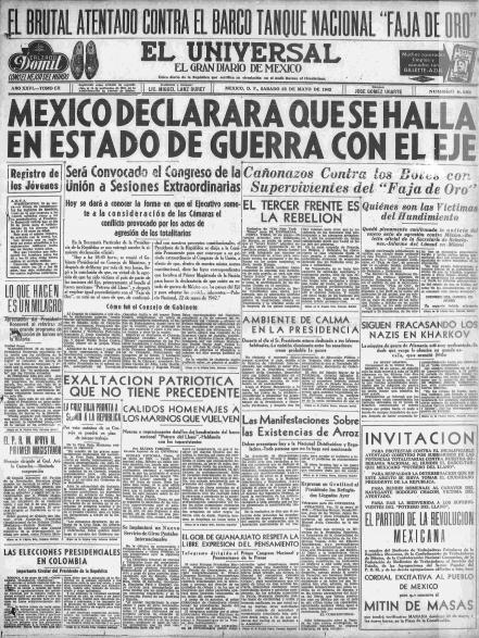 AGNRecuerda el día que México le declaró la guerra a Alemania | Archivo  General de la Nación | Gobierno 