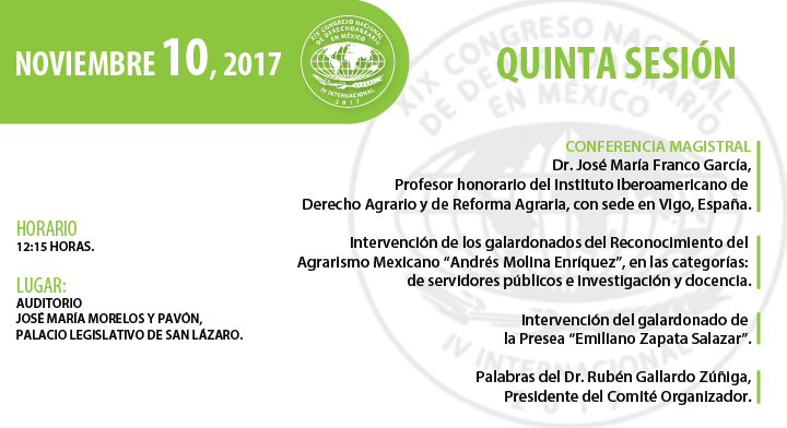 5 Conferencia Magistral a cargo del Dr. José María Franco García.