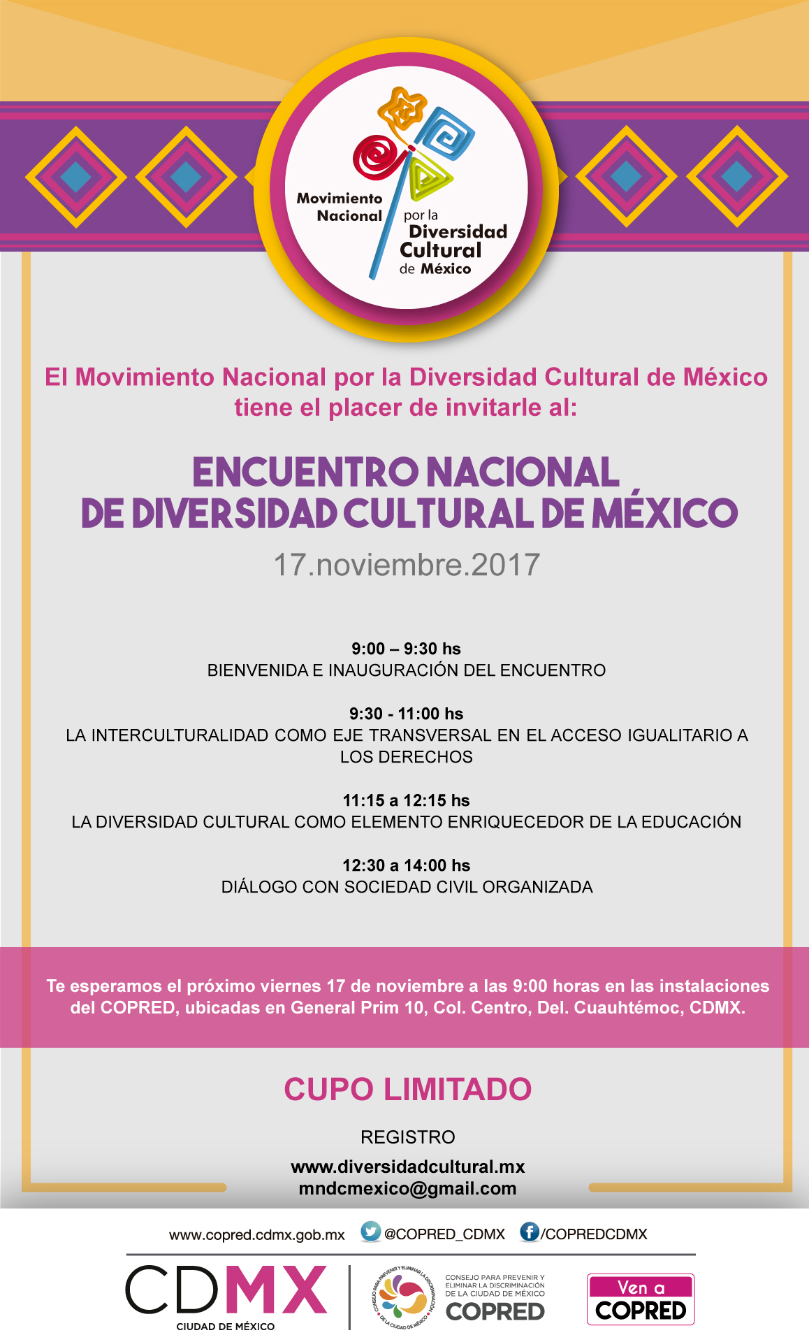  Encuentro Nacional de Diversidad Cultural en México.