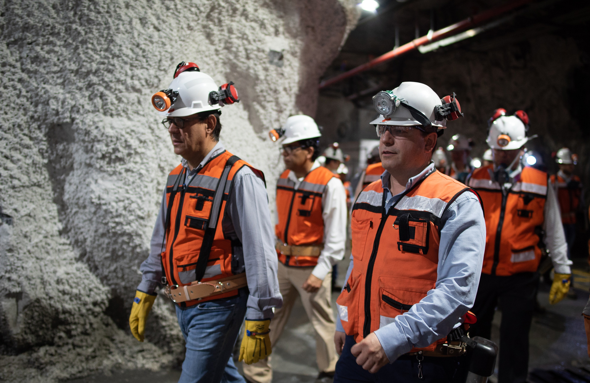 El Titular de la STPS Roberto Campa durante el Recorrido mina Velardeña-Peñones en el Día Mundial de la Seguridad y Salud en el Trabajo 2018