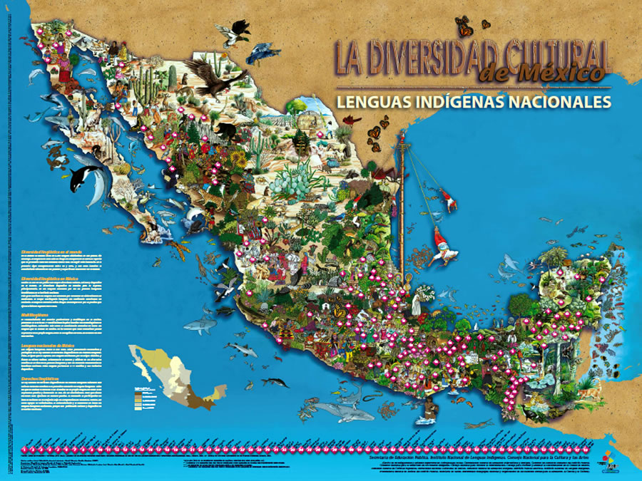 Mapa de la diversidad cultural de México.
