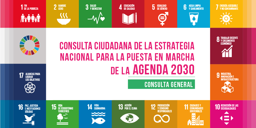 Banner ilustrativo de la Consulta ciudadana para la puesta en marcha de la Agenda 2030