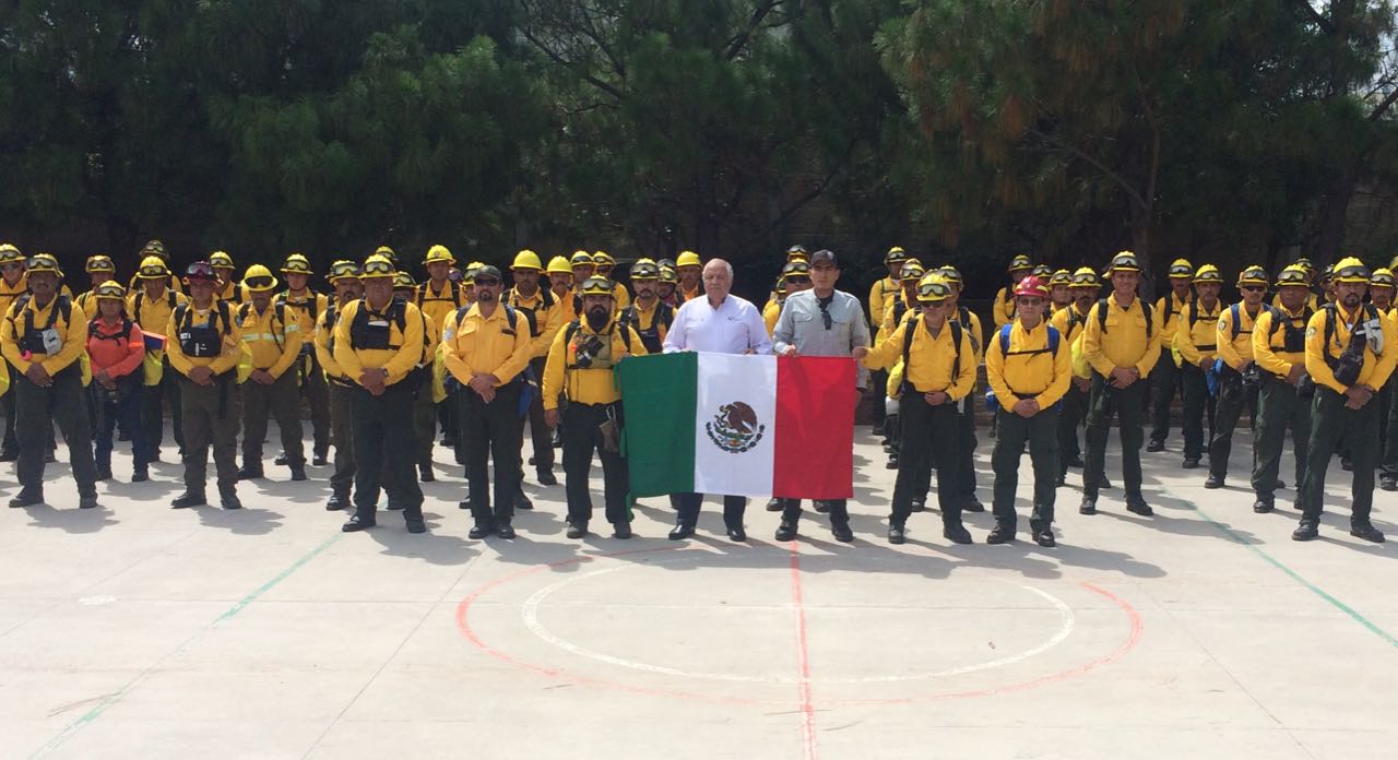 Grupo de combatientes de incendios forestales movilizados a Canadá