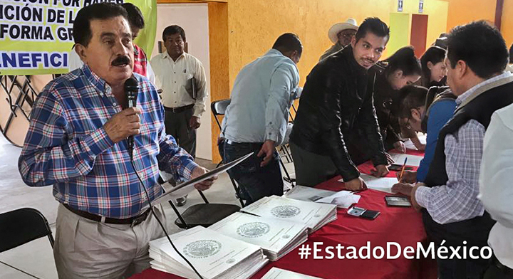 7. Recorrimos el ejido Bordo Blanco, municipio de Tequisquiapan, Querétaro, con una entrega de 73 Títulos de Solar Urbano.