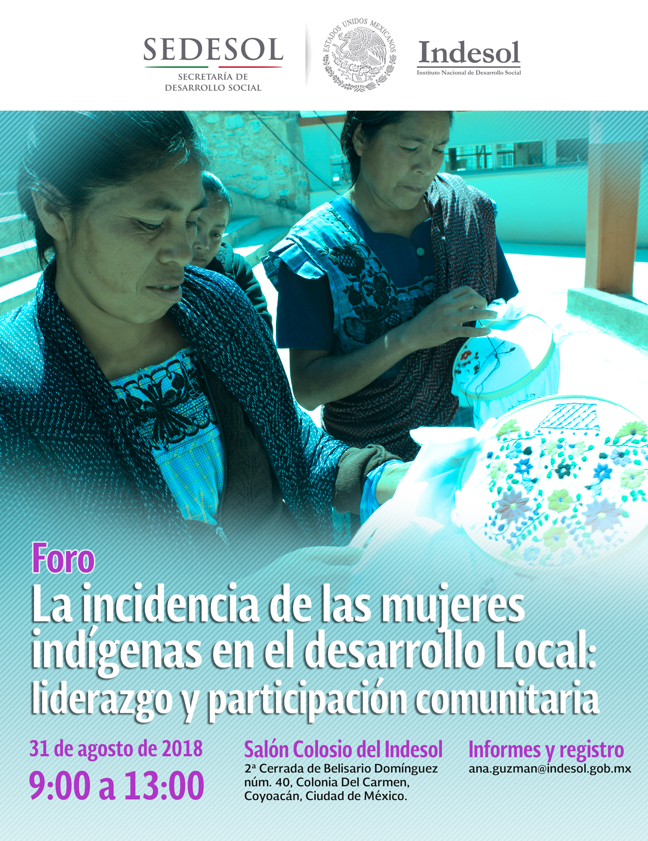Invitación al foro La incidencia de las mujeres indígenas en el desarrollo local