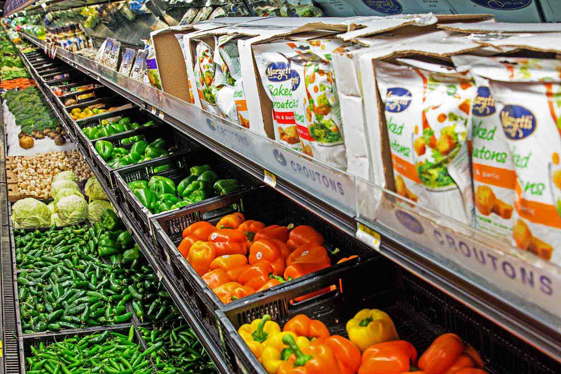 Alimentos de sanos e inocuos en los supermercados