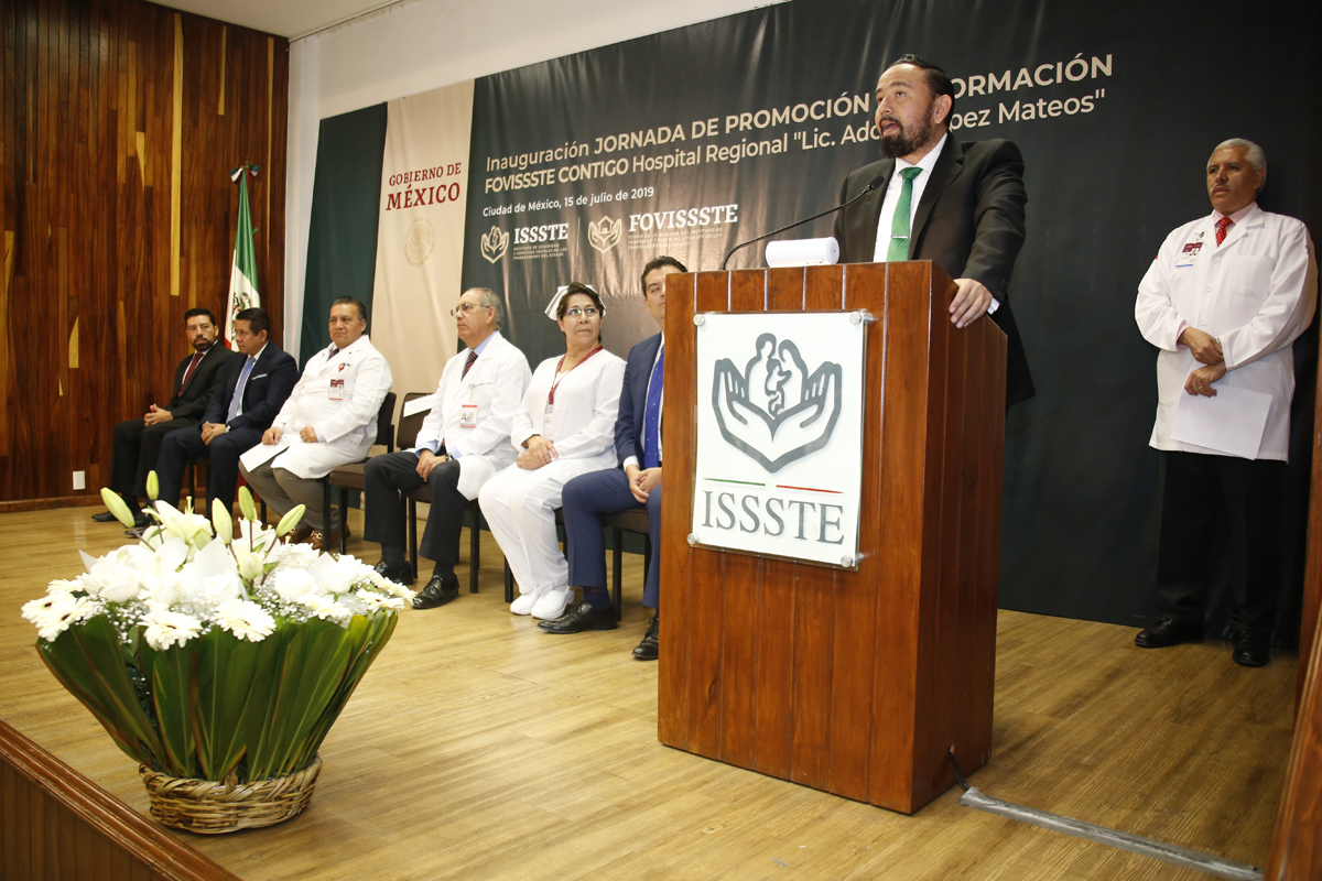 Agustín Gustavo Rodríguez López, Vocal Ejecutivo del Fovissste, destacó que los llena de orgullo sumar esfuerzos con el hospital Adolfo López Mateos