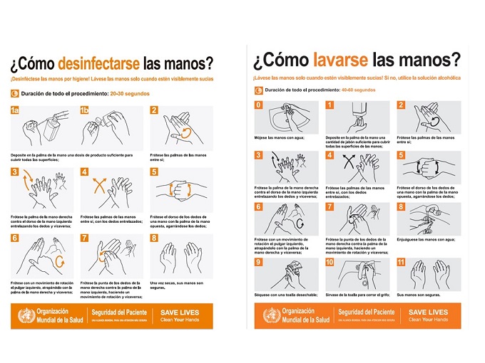 Infografía - Limpia tus manos con un gel a base de alcohol - OPS/OMS