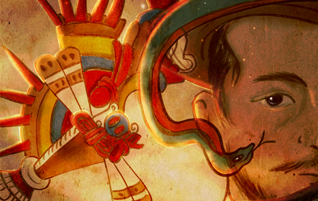 El encuentro del Gran Moctezuma y el Conquistador. Serie "Tenochtitlán 1521-2021" Versión español - náhuatl.