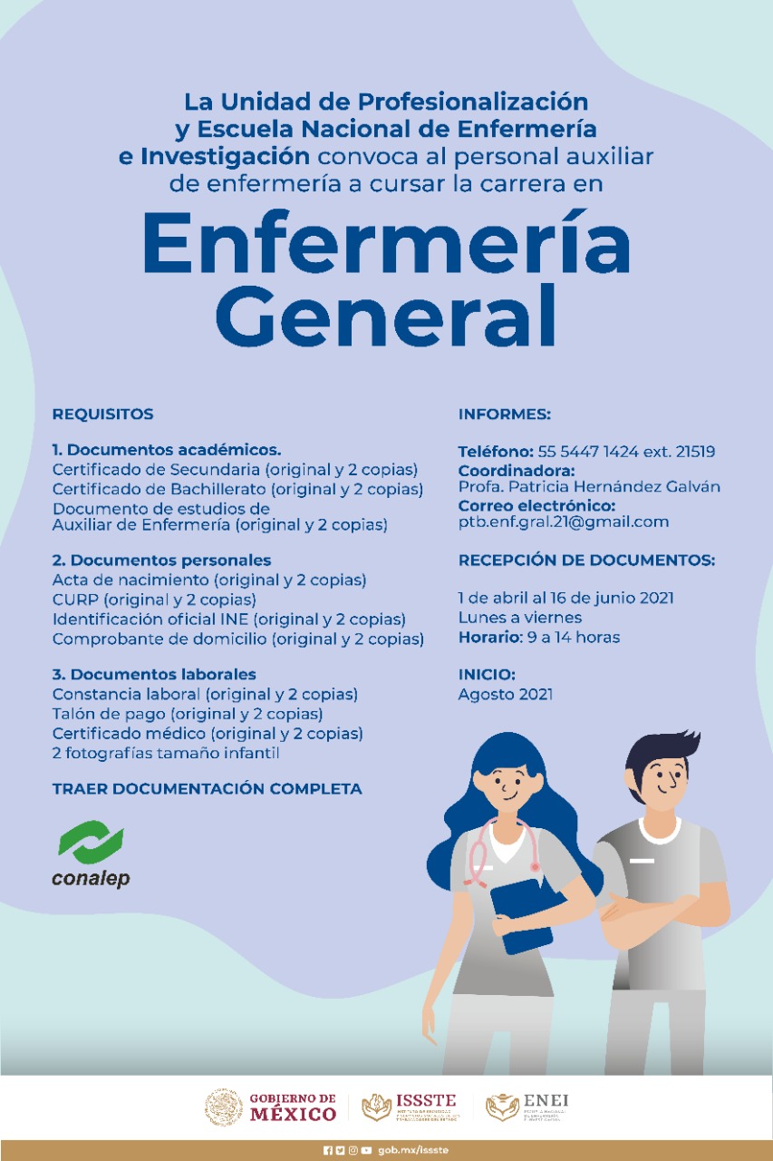 Carrera enfermería general (UPyENEI) | Instituto de Seguridad y Servicios  Sociales de los Trabajadores del Estado | Gobierno 
