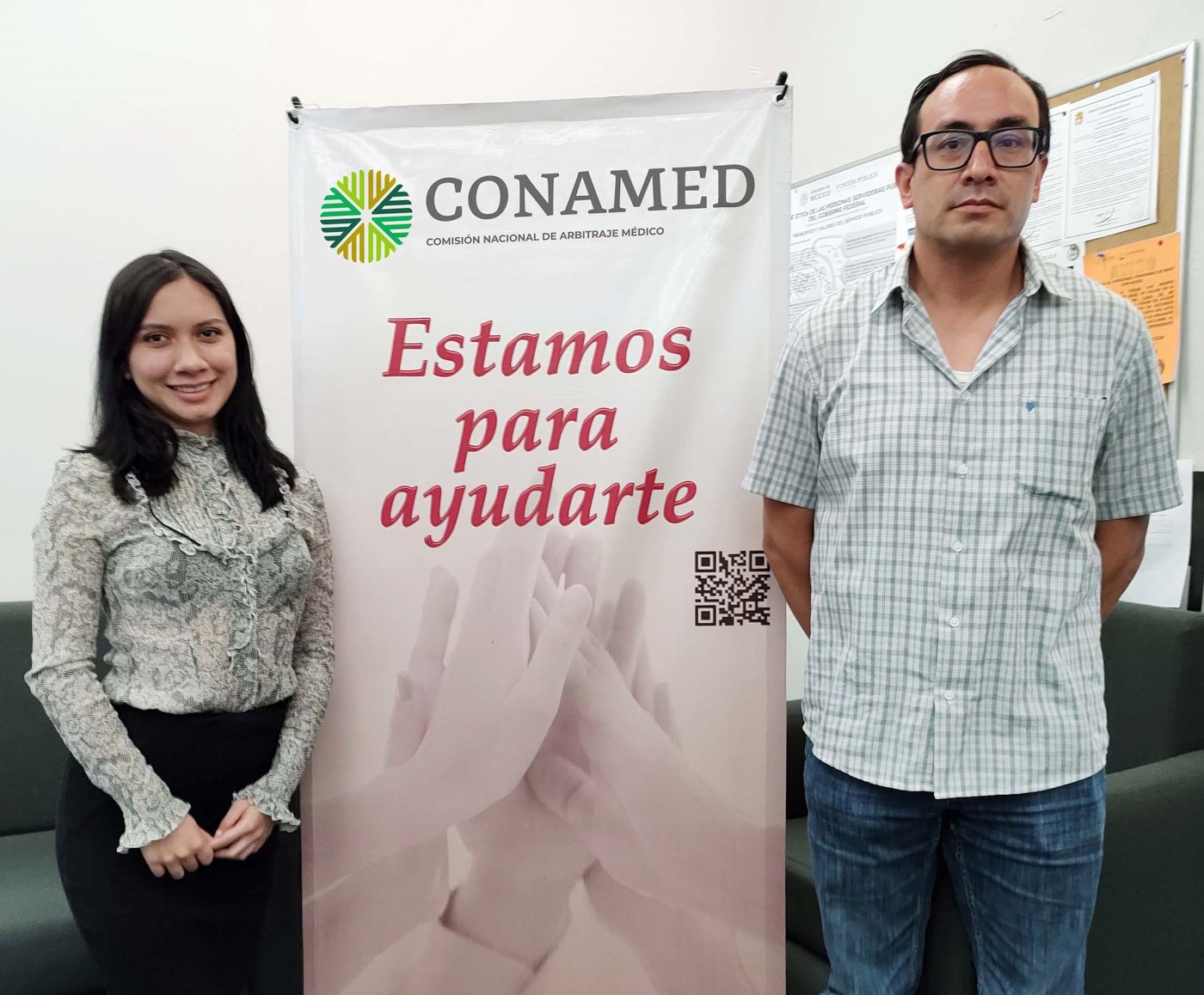P.S.S en Enfermería Itzel Betzabeth Sanabria Landeros y Dr. David Luna, Investigador de la CONAMED
