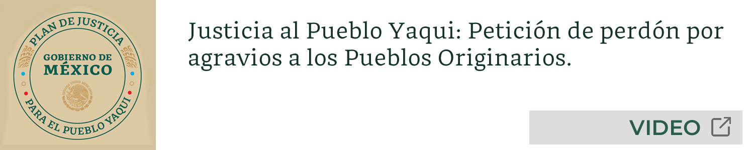 VIDEO. Justicia al Pueblo Yaqui: Petición de perdón por agravios a los Pueblos Originarios.