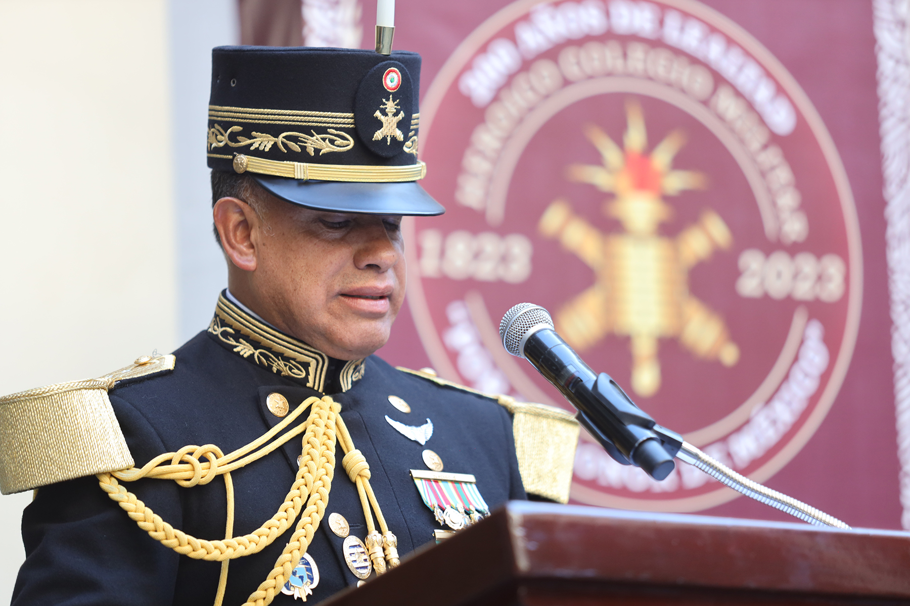 El director del Heroico Colegio Militar, general de brigada, diplomado del Estado Mayor, Fidel Mondragón Rivero.