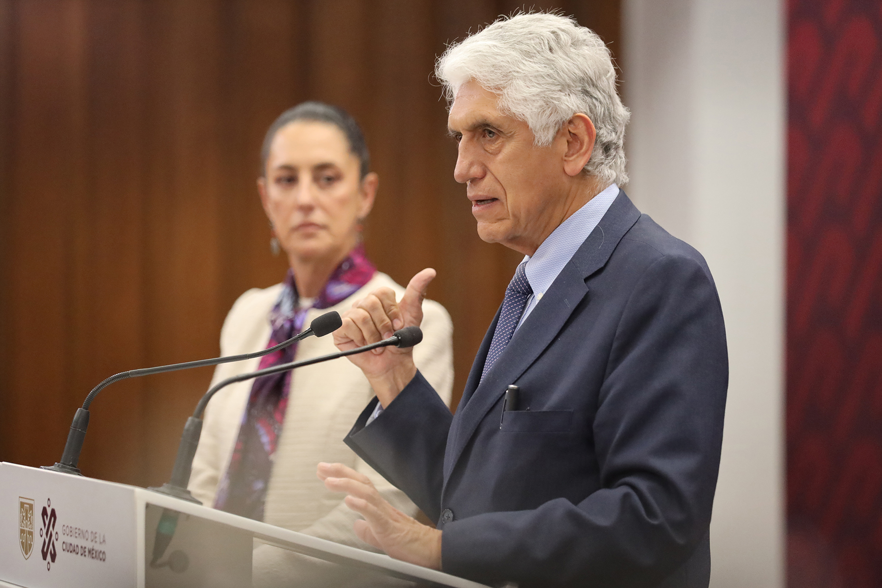 El director general de Conagua, Germán Arturo Martínez Santoyo, en conferencia de prensa sobre las medidas para afrontar la sequía en el Valle de México.