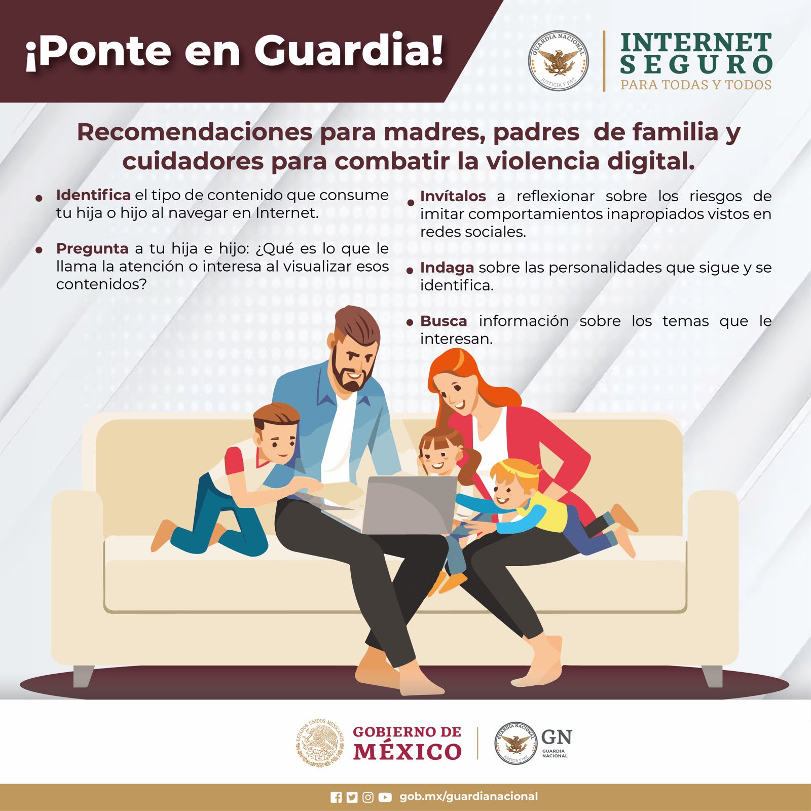 Recomendaciones para madres, padres de familia y cuidadores para combatir la violencia digital