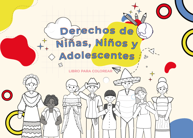 Niñas, niños juegan con el libro para colorear 'Derechos de Niñas, Niños y  Adolescentes', Sistema Nacional de Protección de Niñas, Niños y  Adolescentes, Gobierno