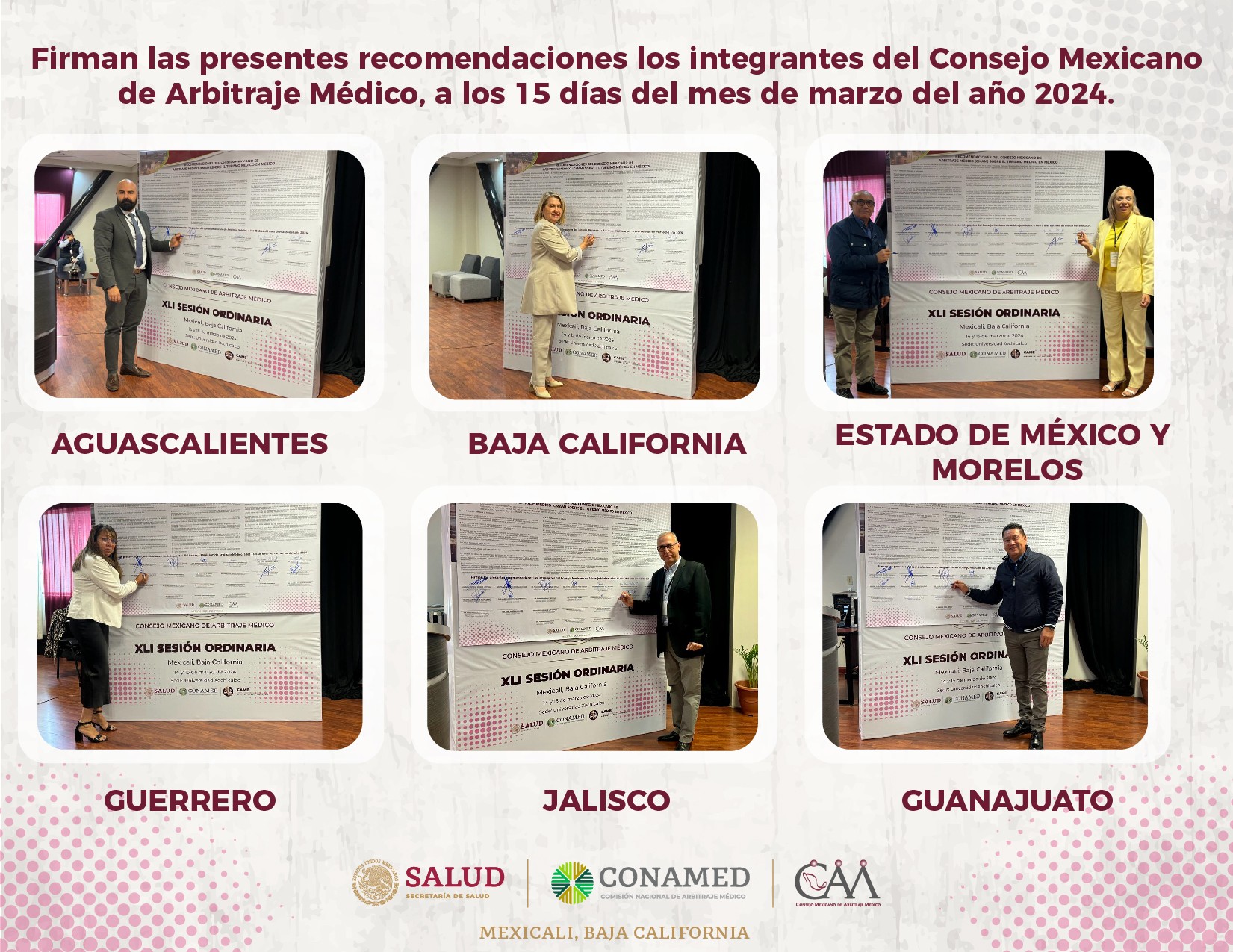 Firman las recomendaciones los integrantes del Consejo Mexicano de Arbitraje Médico.