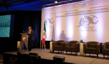 El Comisionado Nacional de Seguridad, Lic. Renato Sales Heredia, impartió una conferencia magistral en el evento México Mining Day, en la ciudad de Toronto, Canadá