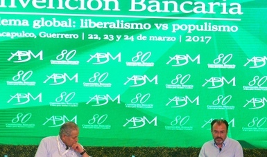 Foreign Secretary Luis Videgaray Caso speaks at the 80th Banking Convention in Acapulco
