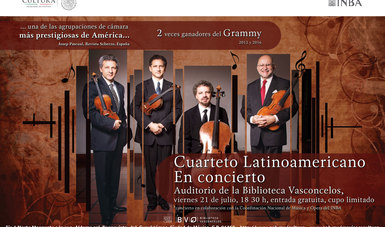 Brindará el Cuarteto Latinoamericano concierto en la Biblioteca Vasconcelos