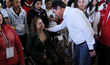 El Secretario de Gobernación, Miguel Ángel Osorio Chong, durante el arranque de las Acciones de Protección Civil y Prevención del Embarazo Adolescente CONAPO-PROSPERA en Guadalupe, Zacatecas.