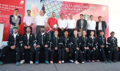 Alfredo Castillo Cervantes, titular de la CONADE, encabezó la presentación de la Serie de la Copa Davis México-Puerto Rico