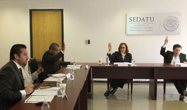 El momento de la votación en que el Comité Preventivo Central de la SEDATU aprobó la “Estrategia de Protección de Recursos en Época Electoral (EPREE 2018)”