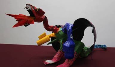 Basta ya (artesanía alebrije) de la mexiquense Tlanemani, ganadora del segundo lugar en la categoría expresión artesanal.  
