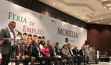 El Subsecretario de Empleo y Productividad Laboral, de la Secretaría del Trabajo y Previsión Social, Fernando Maldonado Hernández, inauguró la Feria del Empleo en Michoacán