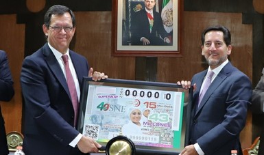 El Premio Mayor de 15 millones de pesos correspondió al billete No. 58427; el segundo premio de un millón 200 mil pesos, correspondió al billete No. 45334