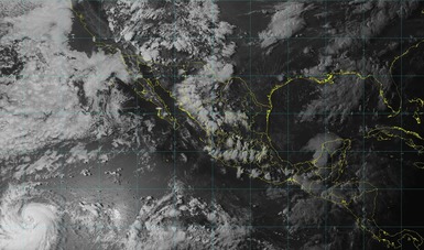 Imagen satelital de la República Mexicana que muestra la nubosidad en estados de la república mexicana.
Logotipo de Conagua.