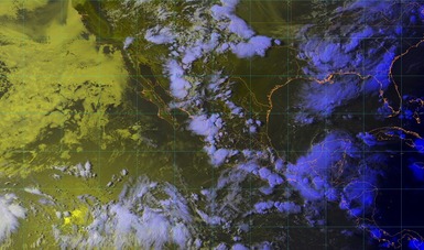 Imagen satelital de la república mexicana que muestra la nubosidad en estados del territorio nacional.
Logotipo de Conagua.